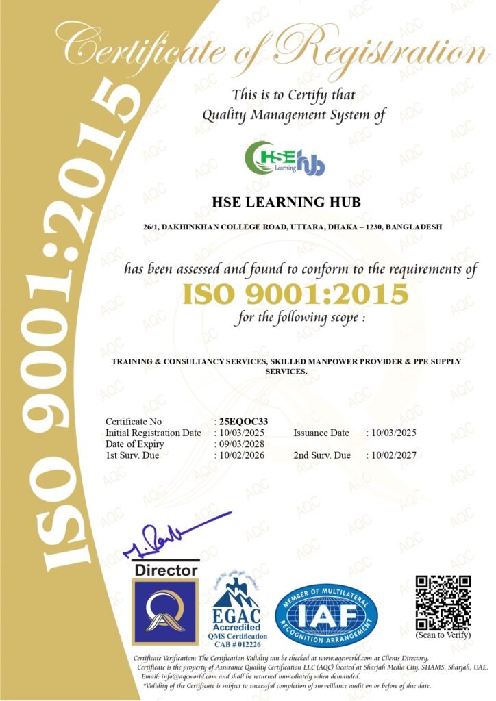 ISO 9001:2015 Certificate of Registration - HSE Learning Hub